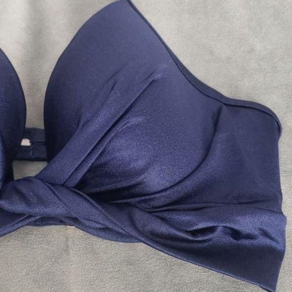 Shade and Shore Woman's 34C Blue‎ Halter Style Bikini Top Swimwear - Picture 3 of 9